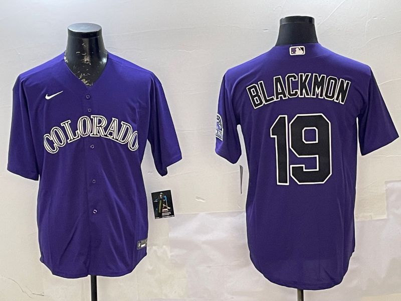 Men Colorado Rockies #19 Blackmon Purple Game 2025 Nike MLB Jersey style 1->colorado rockies->MLB Jersey